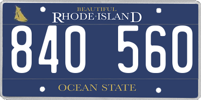 RI license plate 840560