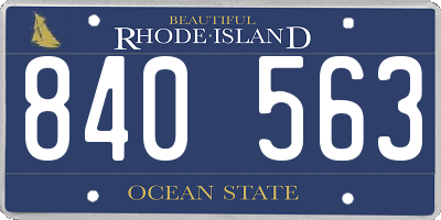 RI license plate 840563