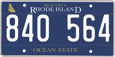 RI license plate 840564