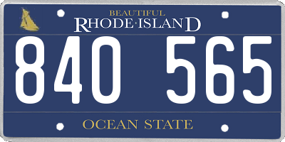 RI license plate 840565
