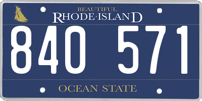 RI license plate 840571