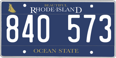 RI license plate 840573