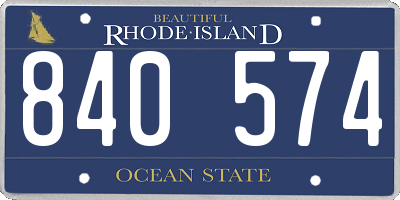 RI license plate 840574