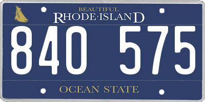 RI license plate 840575