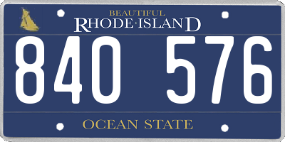 RI license plate 840576