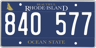 RI license plate 840577