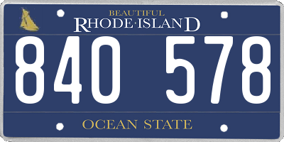 RI license plate 840578