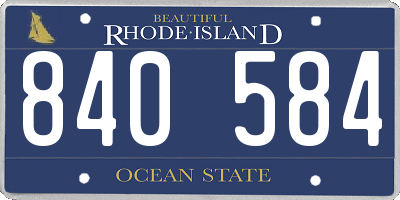 RI license plate 840584