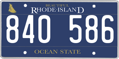 RI license plate 840586