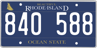 RI license plate 840588