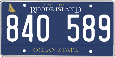 RI license plate 840589