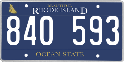 RI license plate 840593