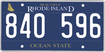 RI license plate 840596
