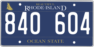 RI license plate 840604