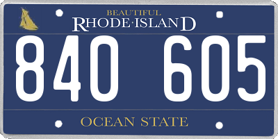 RI license plate 840605