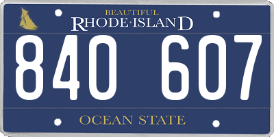 RI license plate 840607