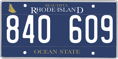 RI license plate 840609