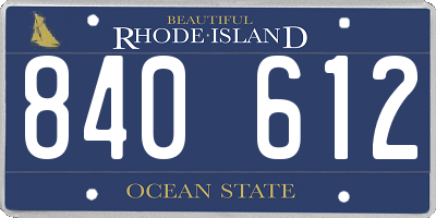 RI license plate 840612