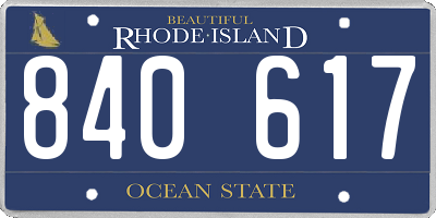 RI license plate 840617