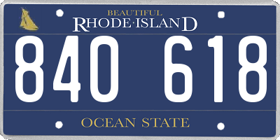 RI license plate 840618