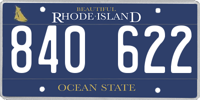 RI license plate 840622