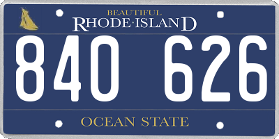 RI license plate 840626