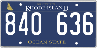 RI license plate 840636