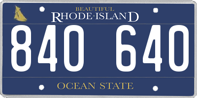 RI license plate 840640