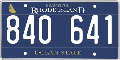 RI license plate 840641
