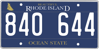 RI license plate 840644