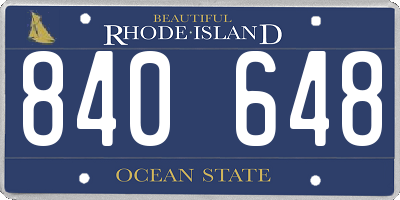 RI license plate 840648