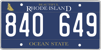 RI license plate 840649