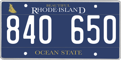 RI license plate 840650