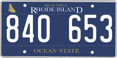 RI license plate 840653