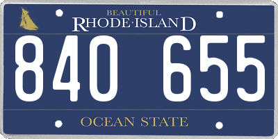 RI license plate 840655