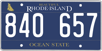RI license plate 840657