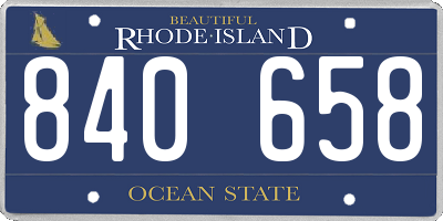RI license plate 840658