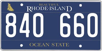 RI license plate 840660
