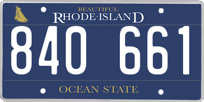 RI license plate 840661