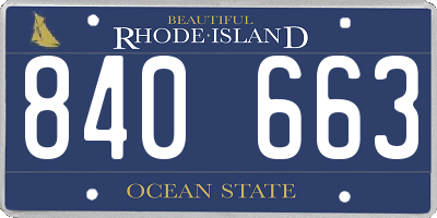 RI license plate 840663