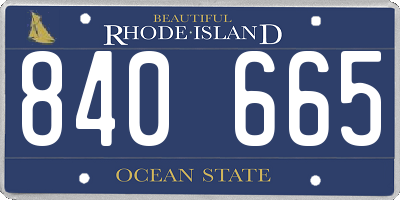 RI license plate 840665