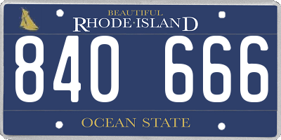 RI license plate 840666