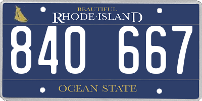 RI license plate 840667