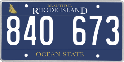 RI license plate 840673