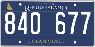 RI license plate 840677