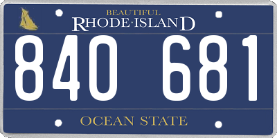 RI license plate 840681