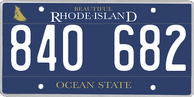 RI license plate 840682