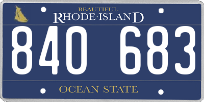 RI license plate 840683