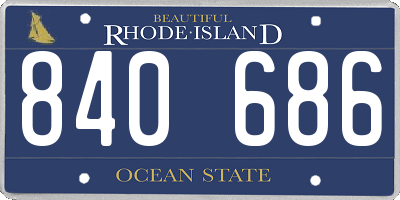 RI license plate 840686