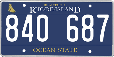 RI license plate 840687